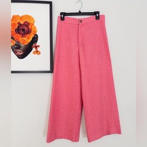Zara Tweed Style Wide Crop Pants